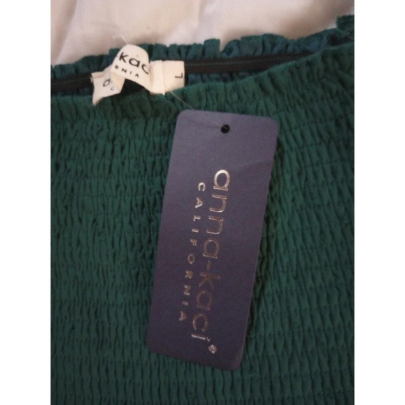 Anna-Kaci Dress Womens L Tiered Off Shoulder Boho Lace Smocked Cottage Core Maxi - Picture 7 of 7